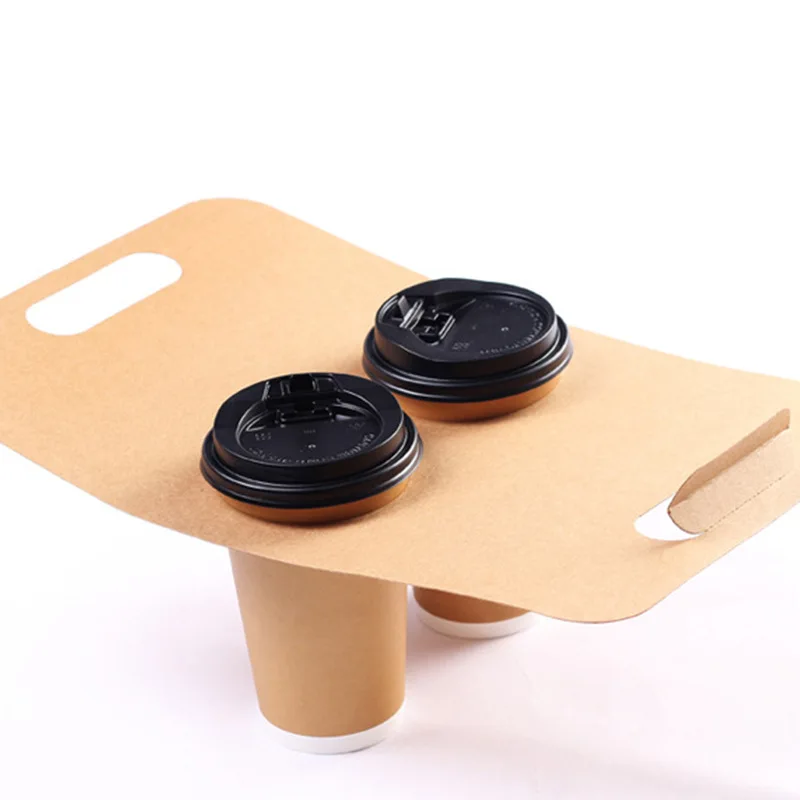 High Quality Biodegradable Disposable 1/2/4/6 Compartment Paper Takeaway Coffee Cup Beverage Cup Holder