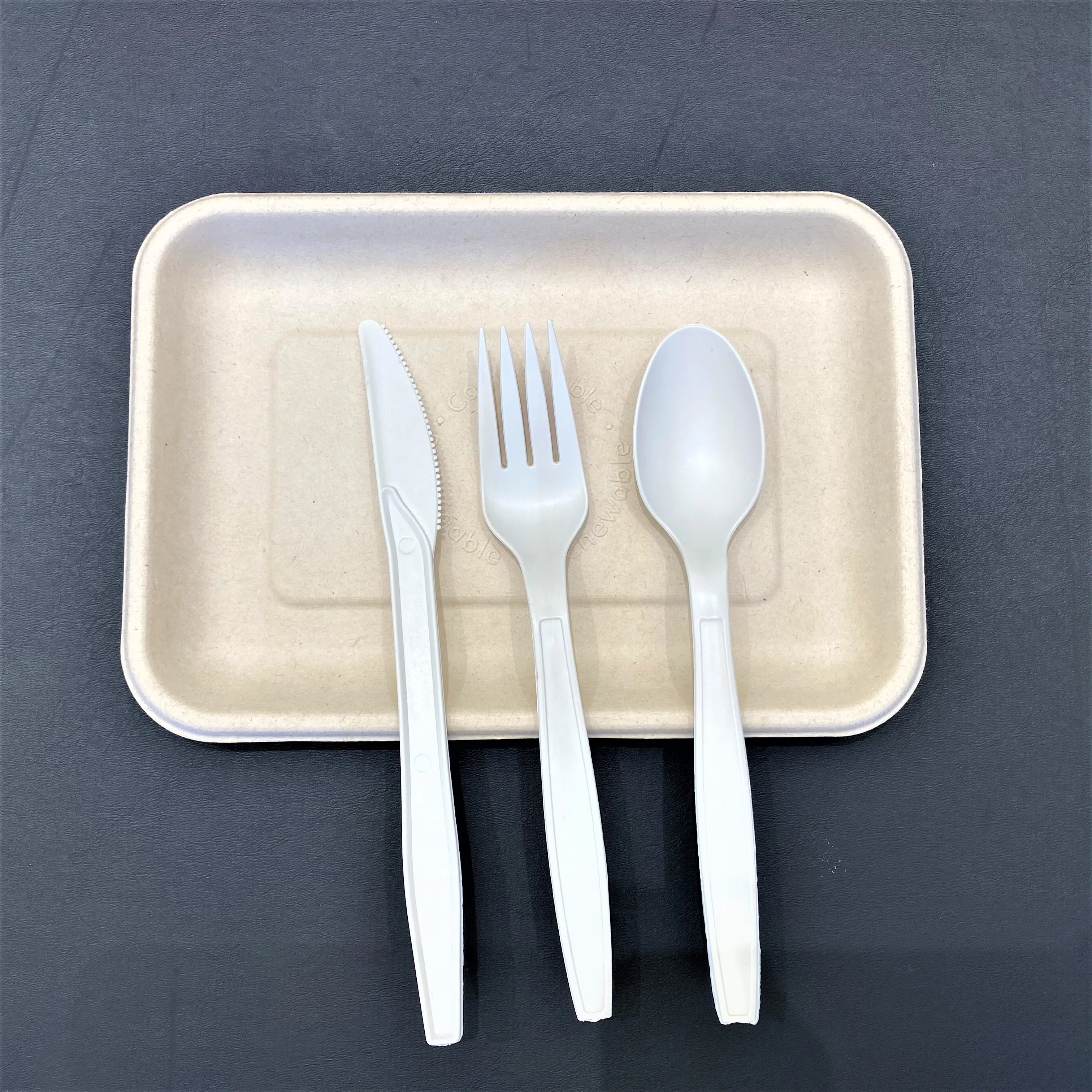 Custom Eco Friendly Individual Bag Plant Cornstarch Tea Soup Spoon Biodegradable Cutlery Disposable