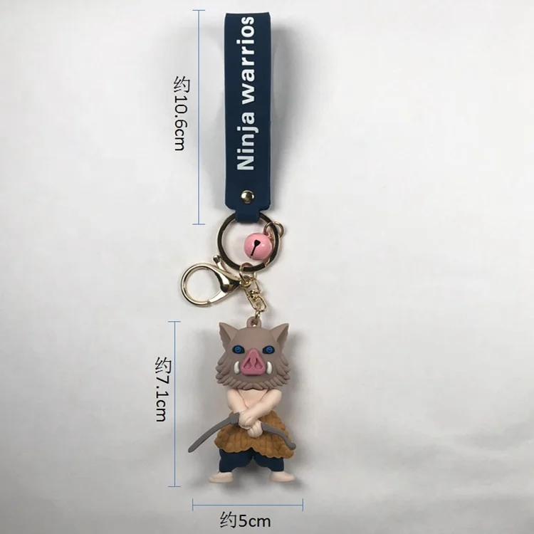 Custom 6 pcs PVC Key Ring Anime Action Figure Gift Kamado Nezuko 3D Keychain Demon Slayer