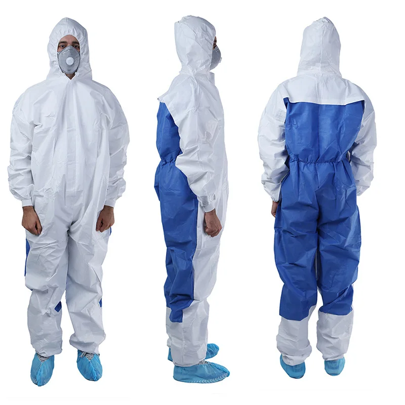 PPE En14126 Hazmat Agents/Liquid Splash/Spray/ Protection/Protective Disposable Coverall Waterproof Safety Coveralls