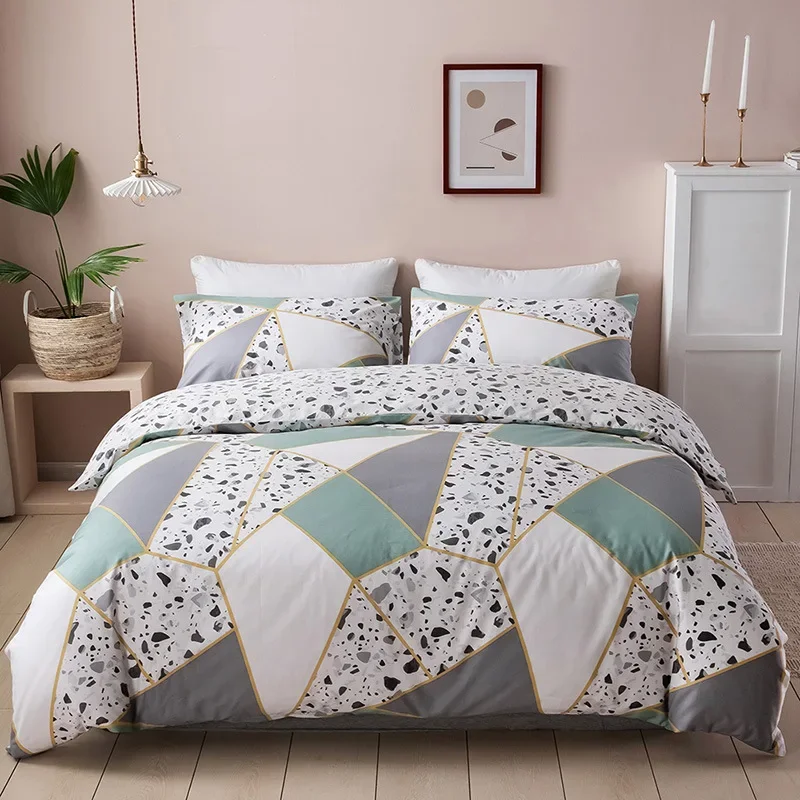 Comforter Grid Bedding Set Queen Cotton White with Black Plaid Printed Pattern Down Women Checkered Comforters Bedding Set