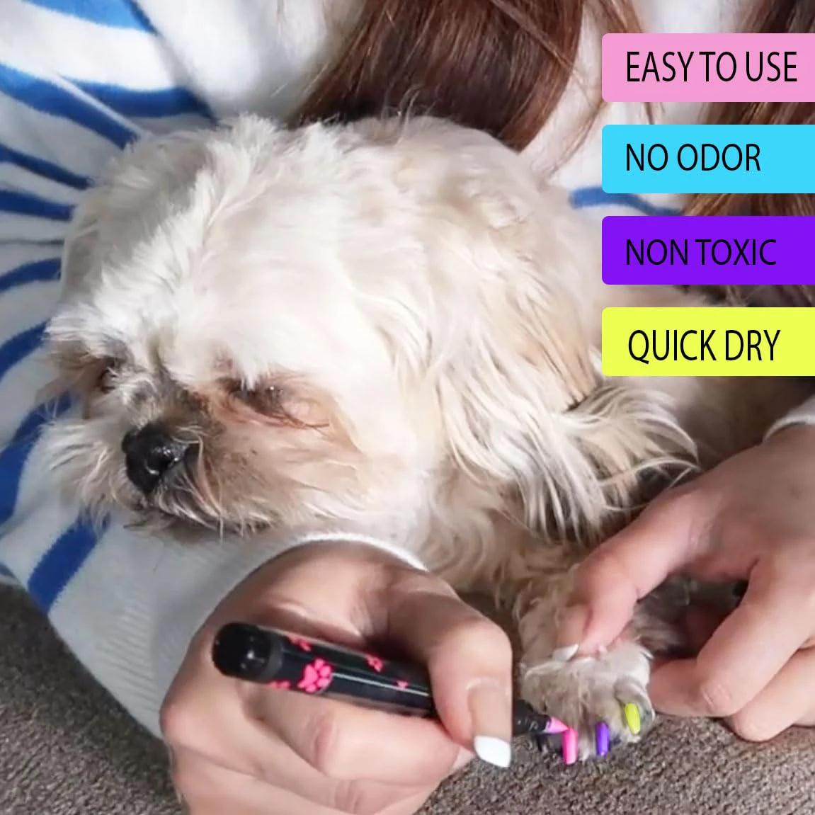 6 Colors Safe Dog Nail Polish Pen Set,Ideal Gifts for Small or Big Girl Dog Accessories, Pet Costume
