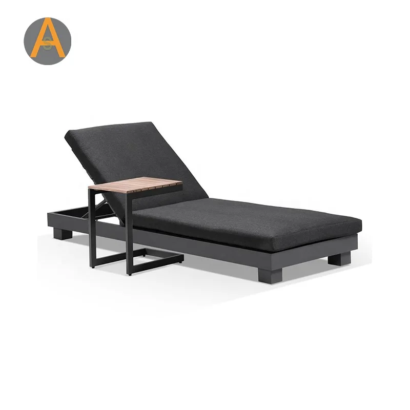 All weather outdoor garden furniture balcony sun lounger chair aluminum sunbed for hotel