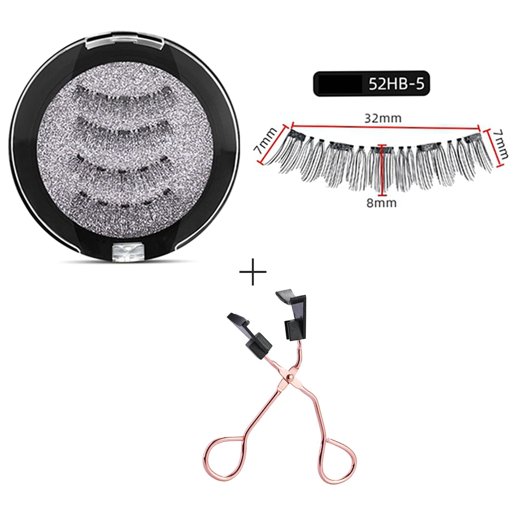 Customized Logo Magnetic Eyelashes 5 Magnets Mink Magnetic False Eyelashes Extension with Clip Kit,Natrual Faux Cils Magnetique