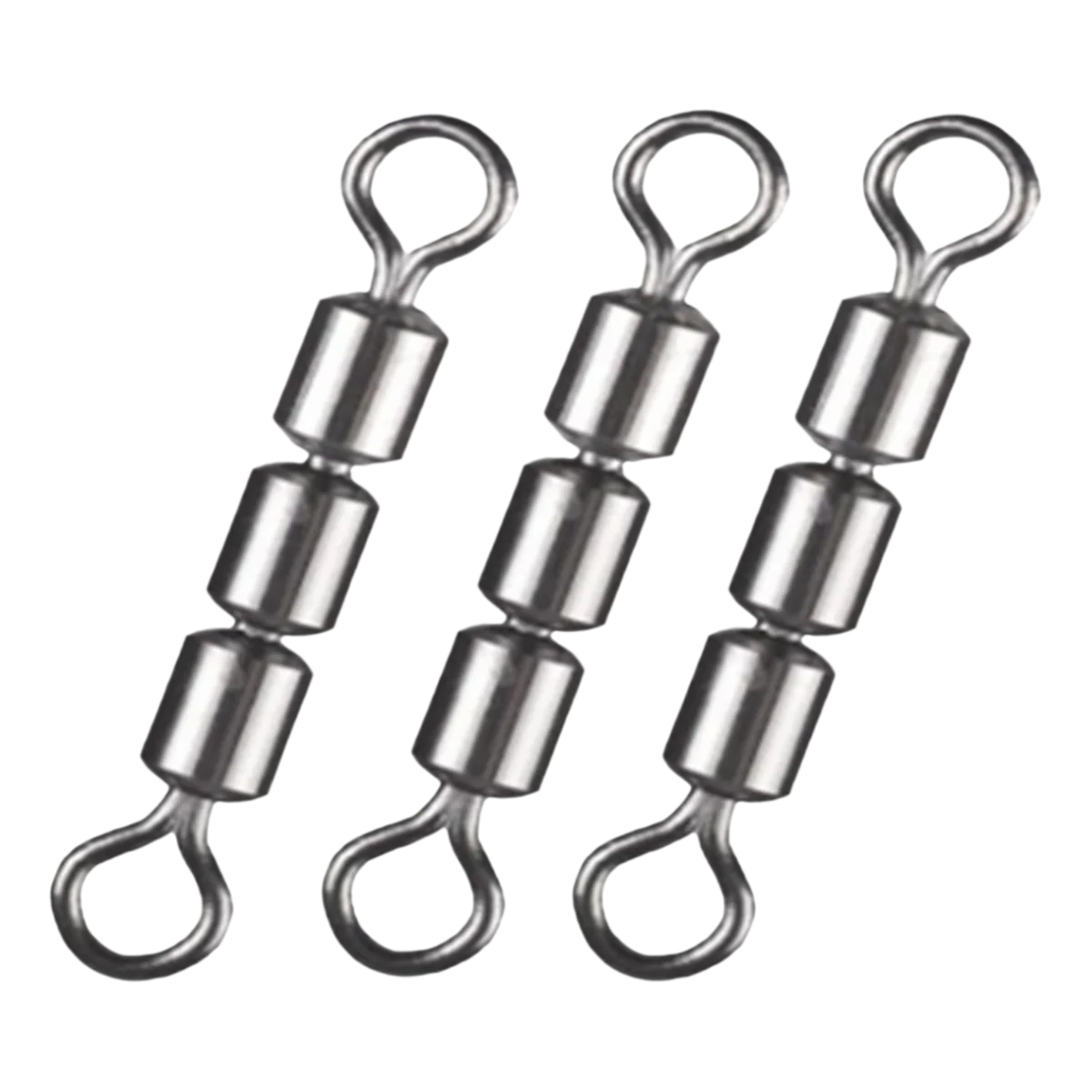 50pcs/bag High Quality Fishing Tackle Accessories Brass Connector 3 Barrel Rolling Chain High Speed Fishing Swivels