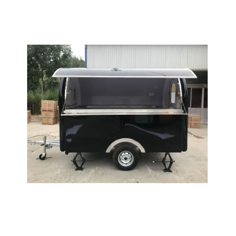 Square Food Trailer Cart Used Food Truck on The Market for Snack Food Machine