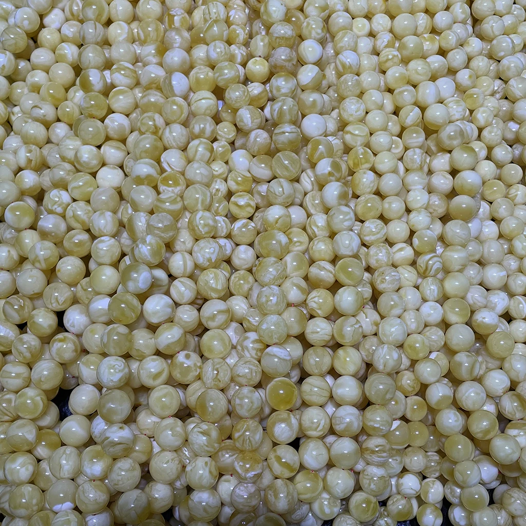 Natural amber jewelry Russian tiger skin Muslim rosary white 10-14mm perfect high quality