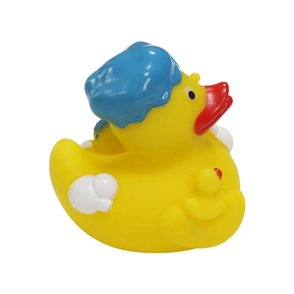 Hot Selling PVC Yellow Rubber Duck Cute Mom Duck in a Blue Hat Manufacturer Customized Floating Baby Bath Duck Toys