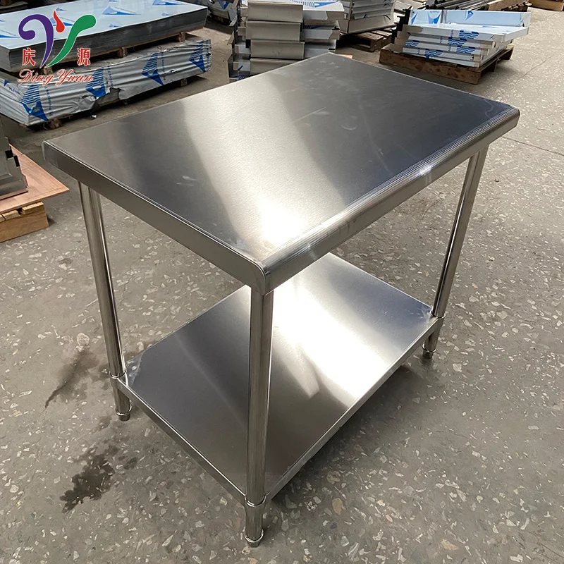 heavy duty 304 201 stainless steel work table bench commercial kitchen preparation table with undershelf