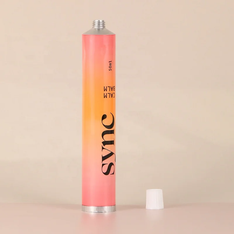 Cosmetic Metal Aluminum tube 2024 New Arrival customizable wholesale empty round pink orange eye cream skin care package