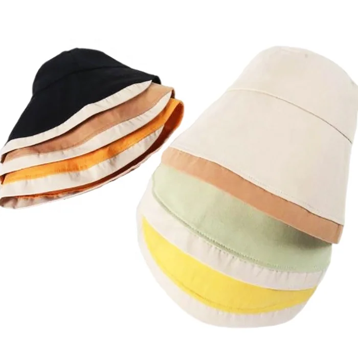 Korean fashion simple bucket hat, spring and summer fisherman hat, solid color extended windproof sun visor