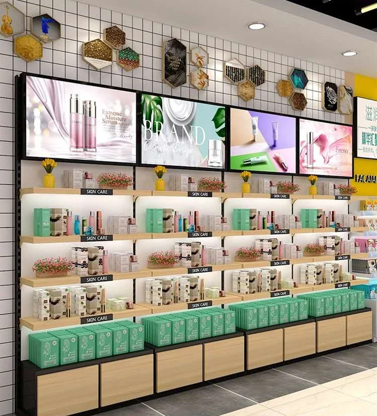 Современное украшение для косметики витрина макияжа деревянная ухода за кожей