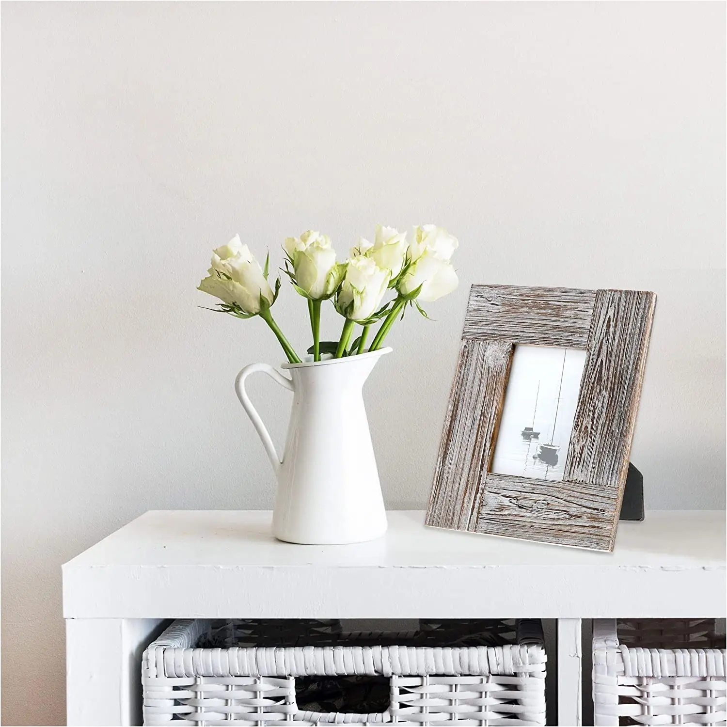 Wooden Rustic Logo Picture Frame Horizontal and Vertical Formats for Wall and Tabletop