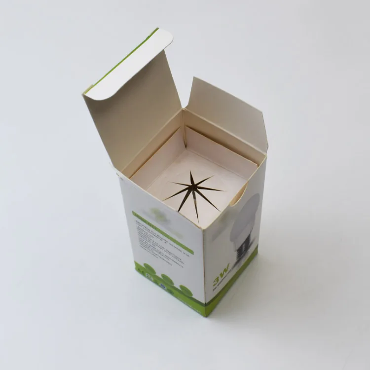 Custom Printing Paper With Tray Buckle Bottom Box Type Light Bulb Box Led Bulb Packaging Box