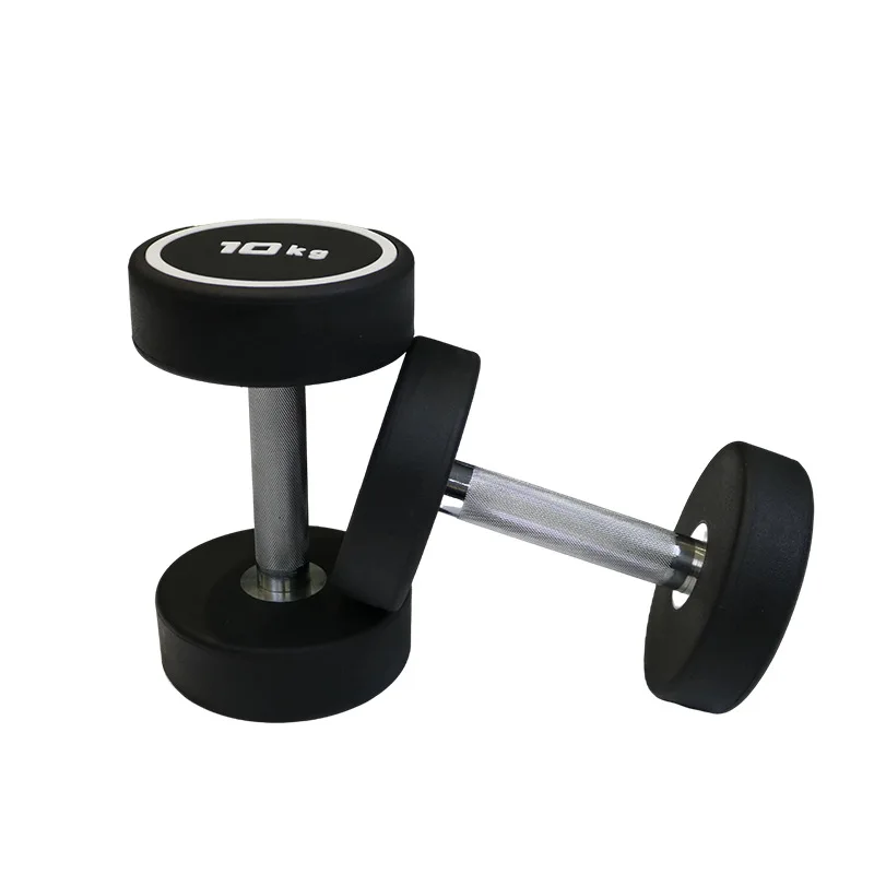 Cheap Wholesale 2.5~70kg Cheap Urethane Dumbbells Gym Exercise Fitness Weights Round Head CPU Dumbbells