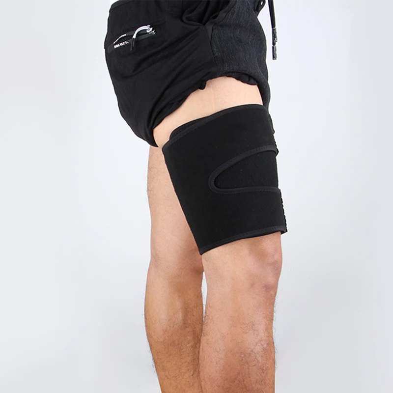 Оптовая продажа, спортивный эластичный неопреновый Регулируемый шарнирный бандаж на колено для бедра, профессиональный защитный бандаж на ноги для бега