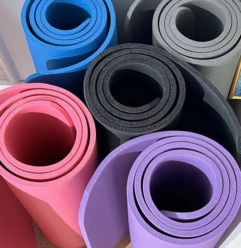 Wholesale pilates mat de yoga non slip pvc kids de suede strap custom eco friendly foldable rubber nbr yoga mat