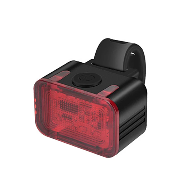 USB rechargeable type-c night riding gear red white bicycle light square tail lights bike light riding safety flashing lamp
