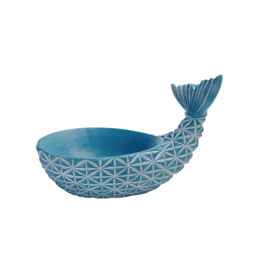 Polyresin whale candy tray ornament  tabletop home decorative resin figurines candy plates sculptural craft & gifts