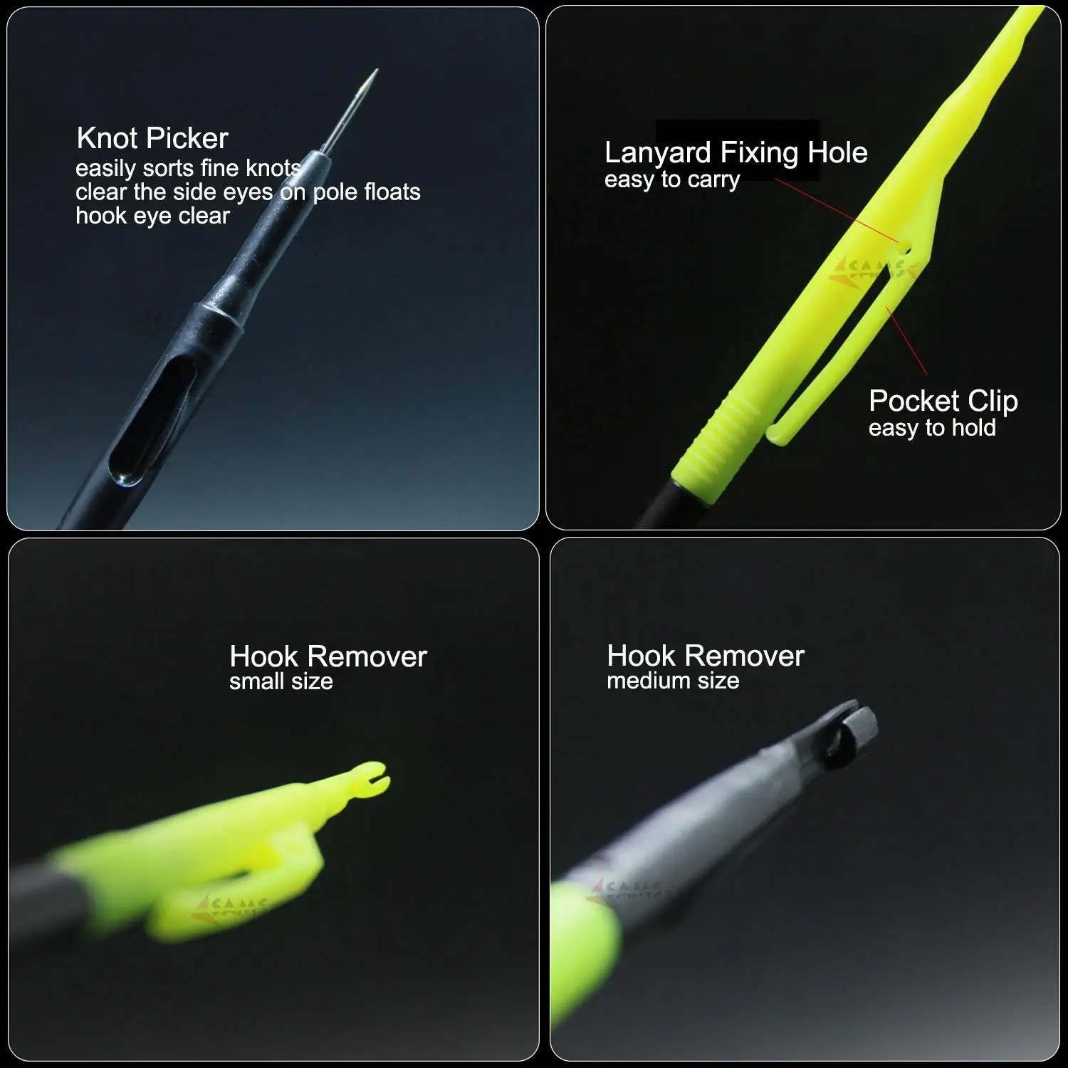 SAMSFX Carp Fishing Tools Hook Disgorger Hook Dehookers Removal Tool and Hair Rig Baiting Needle  1 Pair in Pack