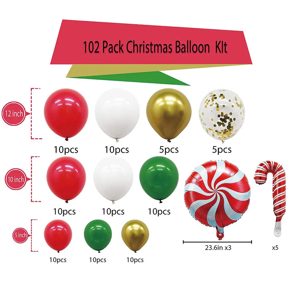 Christmas Candy Party Aluminum Film Set Balloon Christmas Party Supplies Red Green Balloon Party Decoration Arch