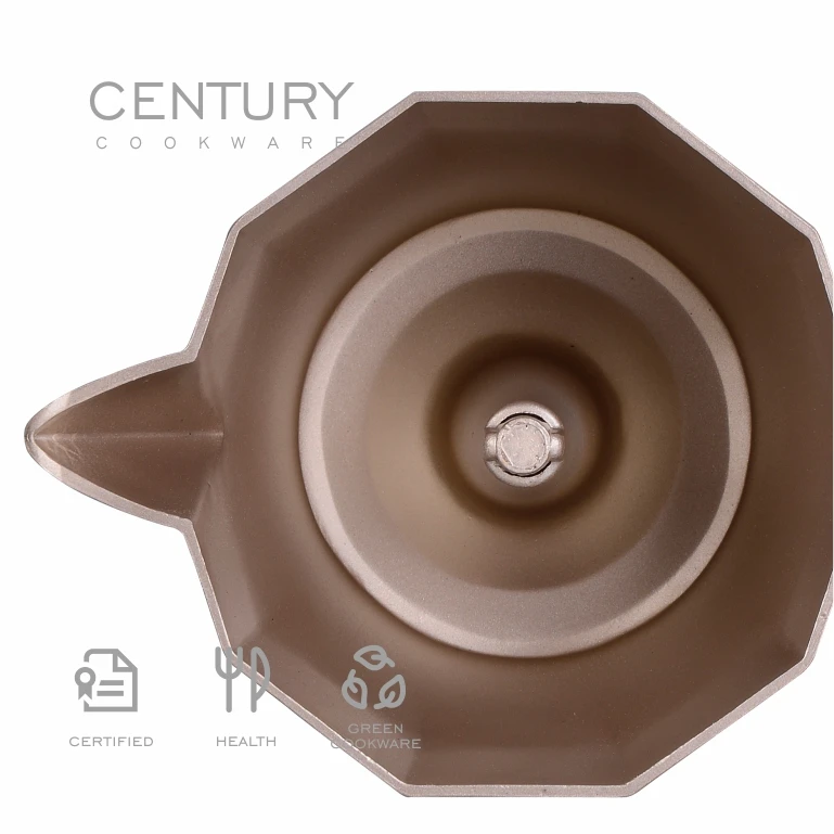 CENTURY Classic Moka Coffee Maker 600ml Aluminum Design with Portable Gas Ceramic Stove for Business Travel & Camping