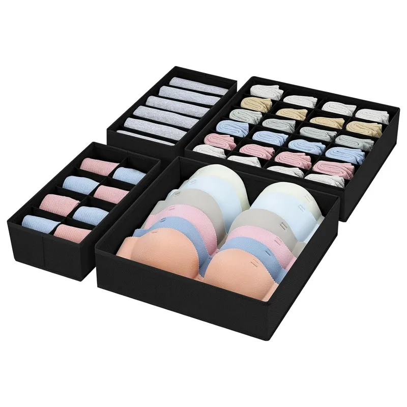 Non Woven Fabrics Desktop Storage Organization Drawer Dividers  Foldable Wardrobe Clothes Organizer