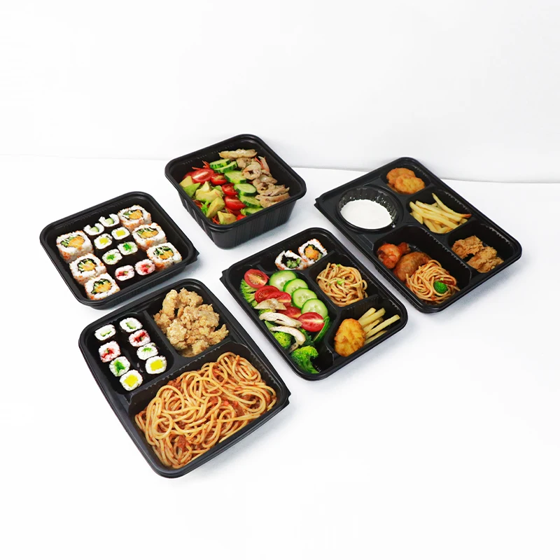 Одноразовый Ланч-бокс для грузовика из прозрачного пластика и нержавеющей стали, оптовая продажа, биоразлагаемый пищевой контейнер