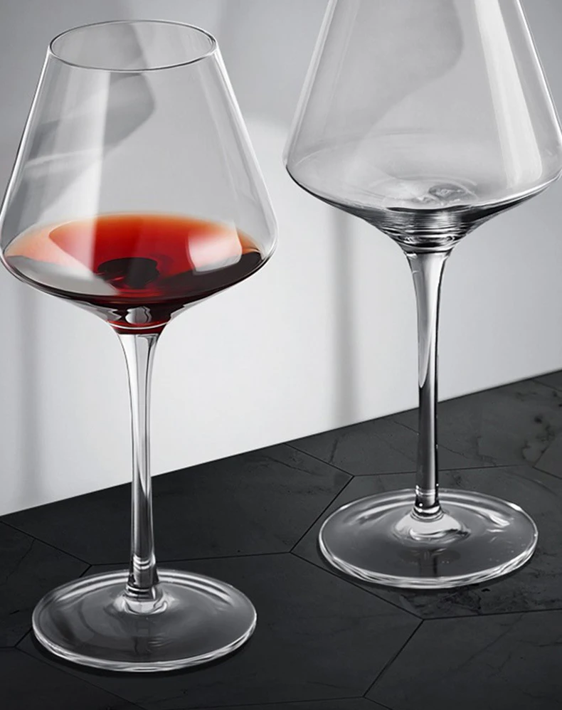 HOT wholesale 16-30oz Burgundy crystal wine glass And Aand Cut Wine Glass And long Stem Glasses Crystal Red Wine Glass