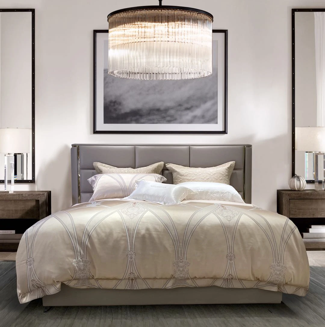 7PC Modern Jacquard King size Quilt Bedding Comforter Sets for home use Embroidery Duvet Set