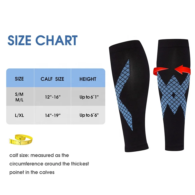 Nylon Breathable Calves Sleeve Compression Calf Pressure Sleeve For Running