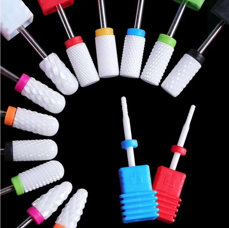 Professional Manicure Pedicure Nail Drill Bit Ceramic Nail File Bits Polishing Grinding Head Tools Nail Art Ceramic Dril Bit