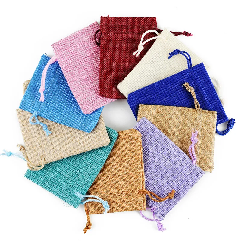Colour Wholesale Jute Bags Small Jute Gift Bag Custom Jute Bag