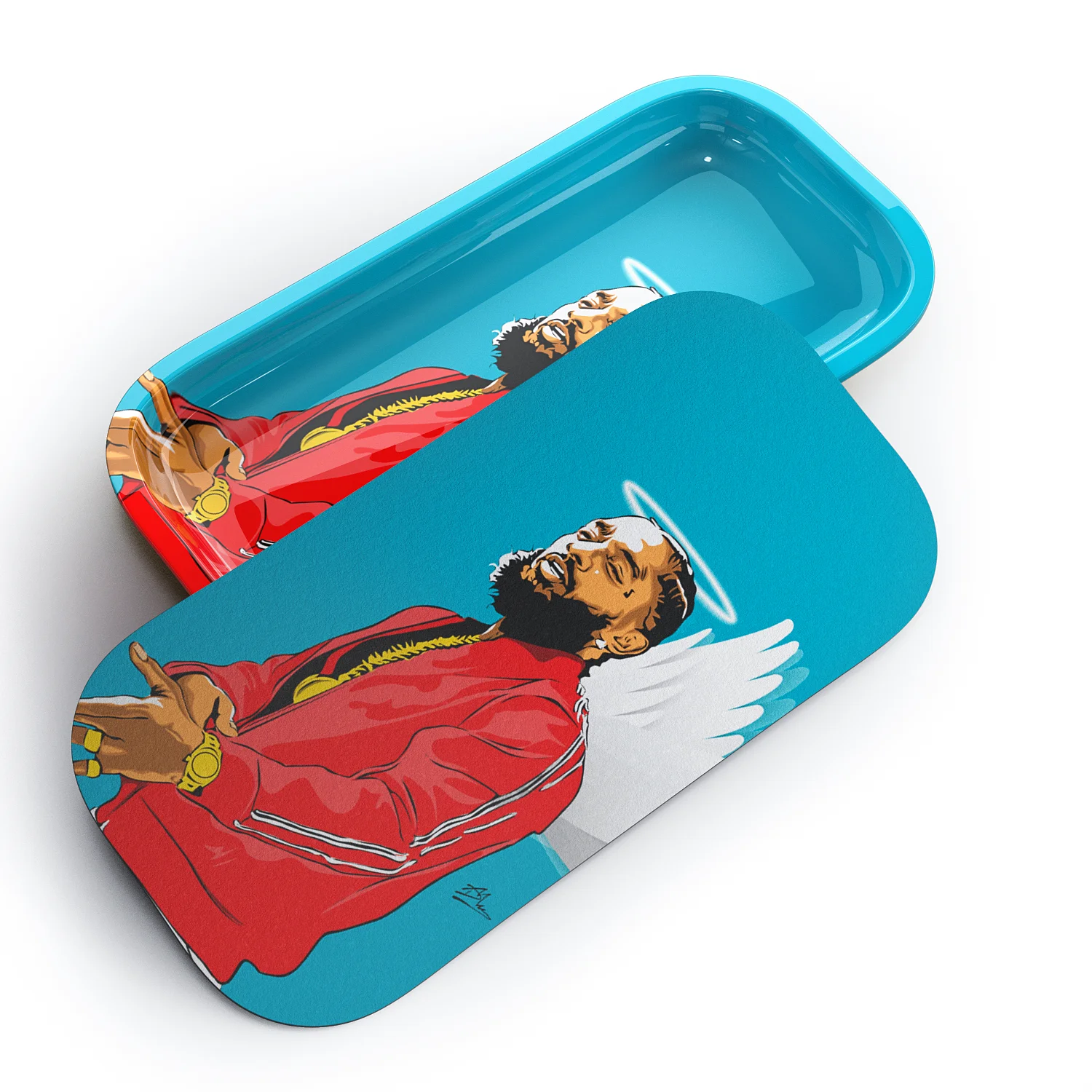 A Custom Tin Plain Rolling Tray Smoke Metal Weed Rolling Tray Set Wholesale with Cover