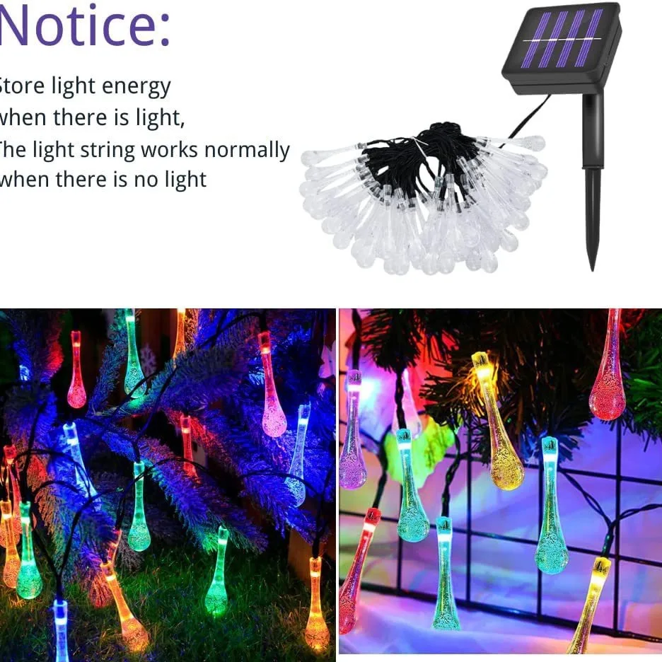 LED solar small colored lights outdoor camping waterproof stars Christmas lights pendant garden courtyard decorative lights