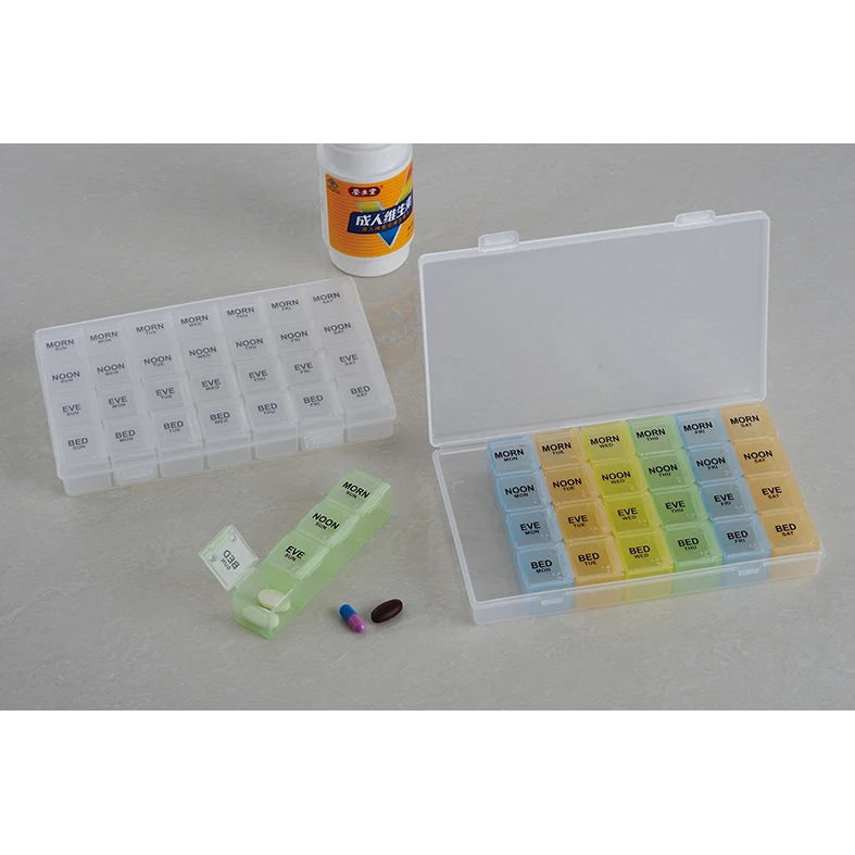 28 compartments/cases/plastic pill box,7days/weekly tablet box,organizer
