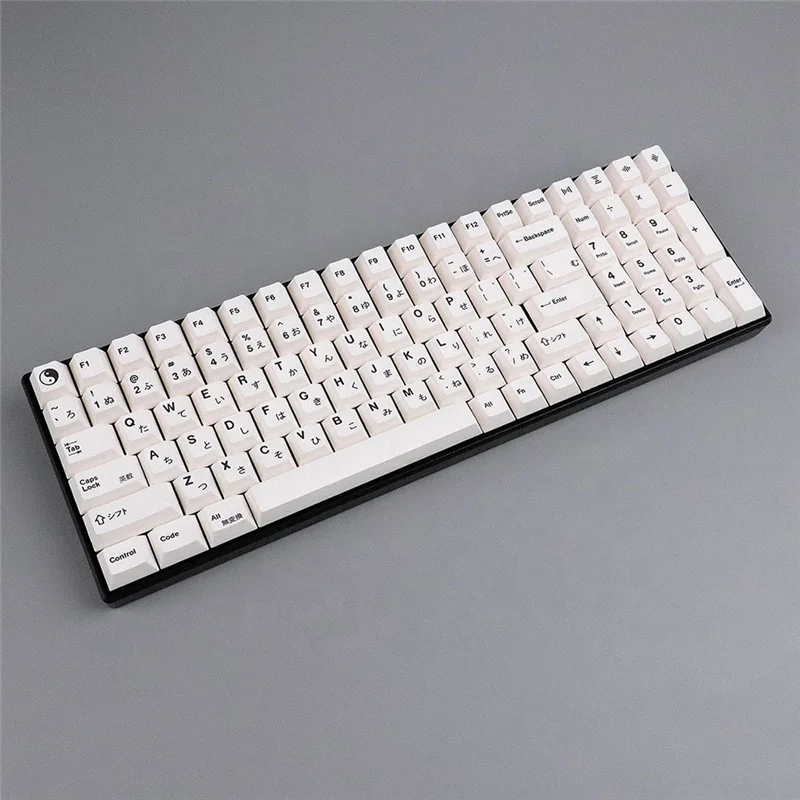 Personalized Tai Chi White PBT Keycap 139 Keys DYE-SUB Cherry Profile Keycaps For Cherry MX 61/68/87/108 Mechanical Keyboard