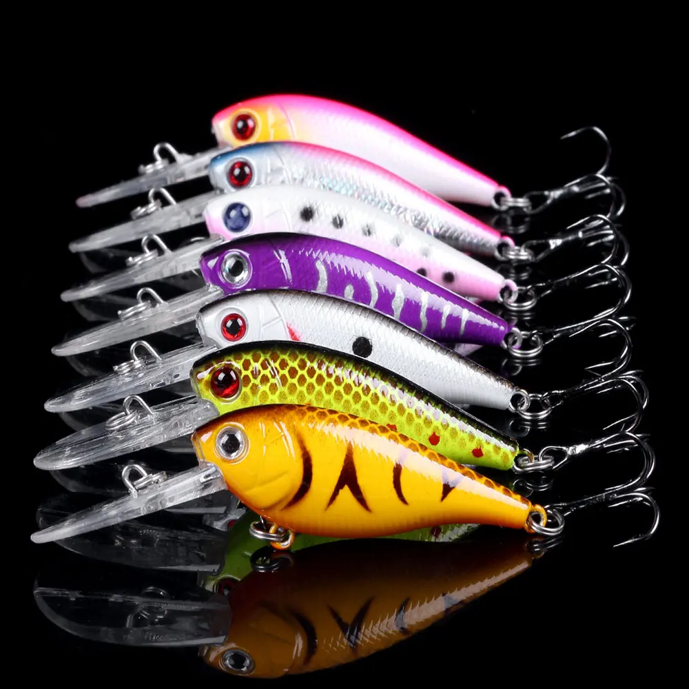 Hengjia Long Lip Driving Lure Artificial OEM Deep Crank bait 8CM 7.2G Hard minnow Plastic Fishing Lure