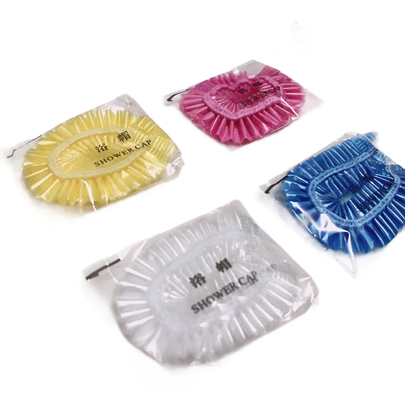 Одноразовая шапочка для душа независимая упаковка Розовый Синий Желтый бар водонепроницаемый отель салон красоты оптом