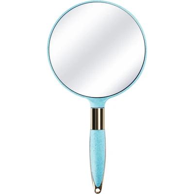 Wholesale creative solid color HD handle cosmetic mirror retro portable beauty handle mirror