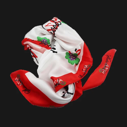 Fashion red and white Sisterhood Silk Scarf