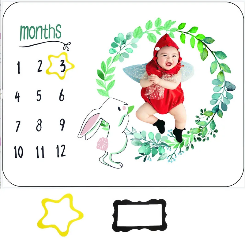 2024 High quality muslin milestone blanket monthly baby milestone photogrpahy blanket