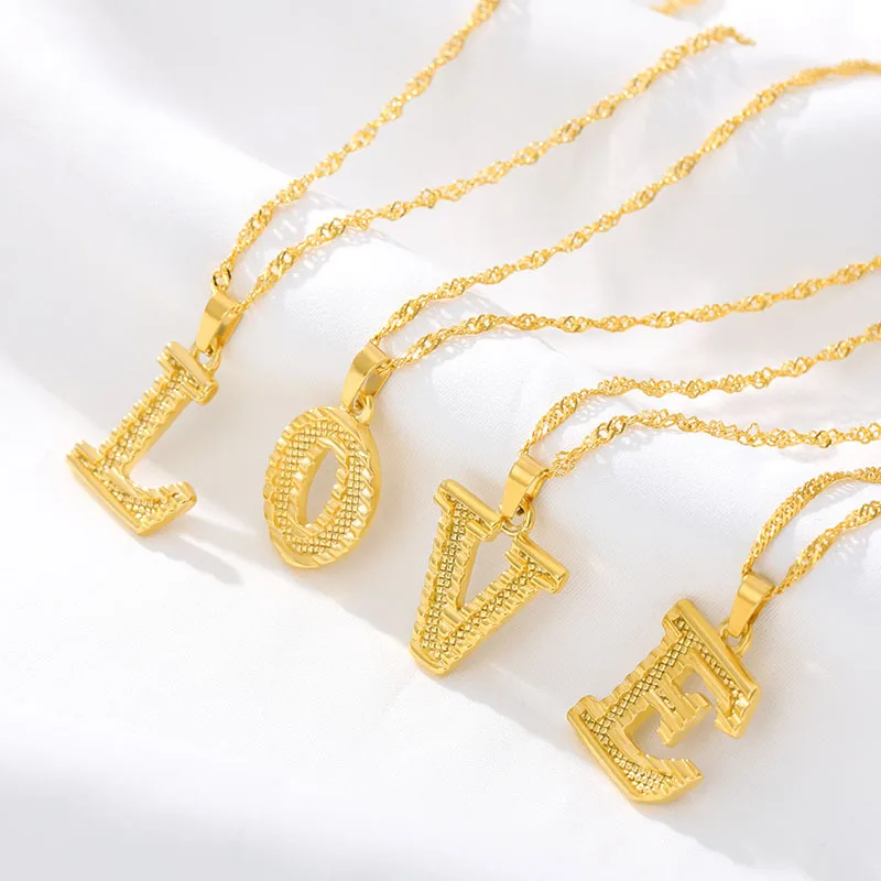 New Fashion Letter Necklace Gold Plated Initial Necklace Jewelry for Women Hot Sell Letter Necklace Jewellery