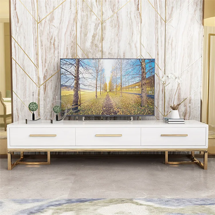 Modern Luxury Wood Tv Stand with Storage Cabinet and Coffee Table Set Living Room Furniture