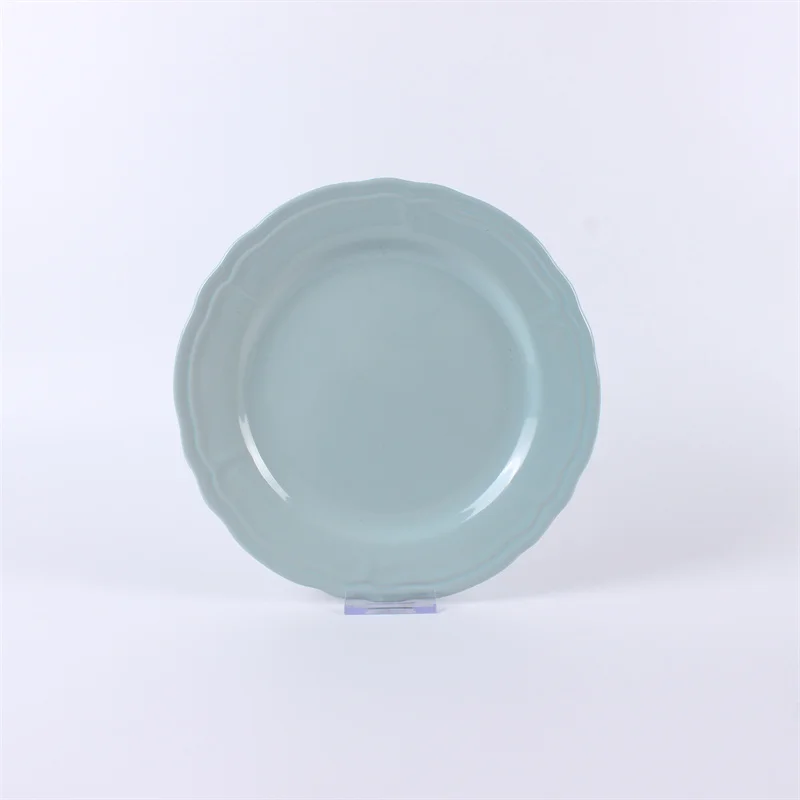 Scalloped nordic stoneware dinnerware bowl set color glazed dinner set