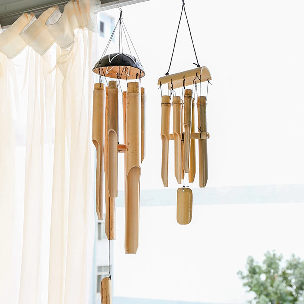 Garden bamboo Wind Chime Chapel Bells, Wind Chimes Door Wall Hanging Ornament wood wind chimes