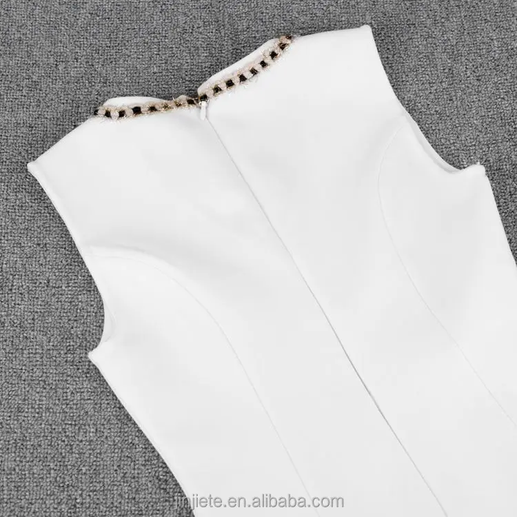 Custom Verano Rivet Sleeveless Formal Cocktail Dresses Vestidos De Fiesta Vestidos Dama De Honor Mini White Bandages Dresses