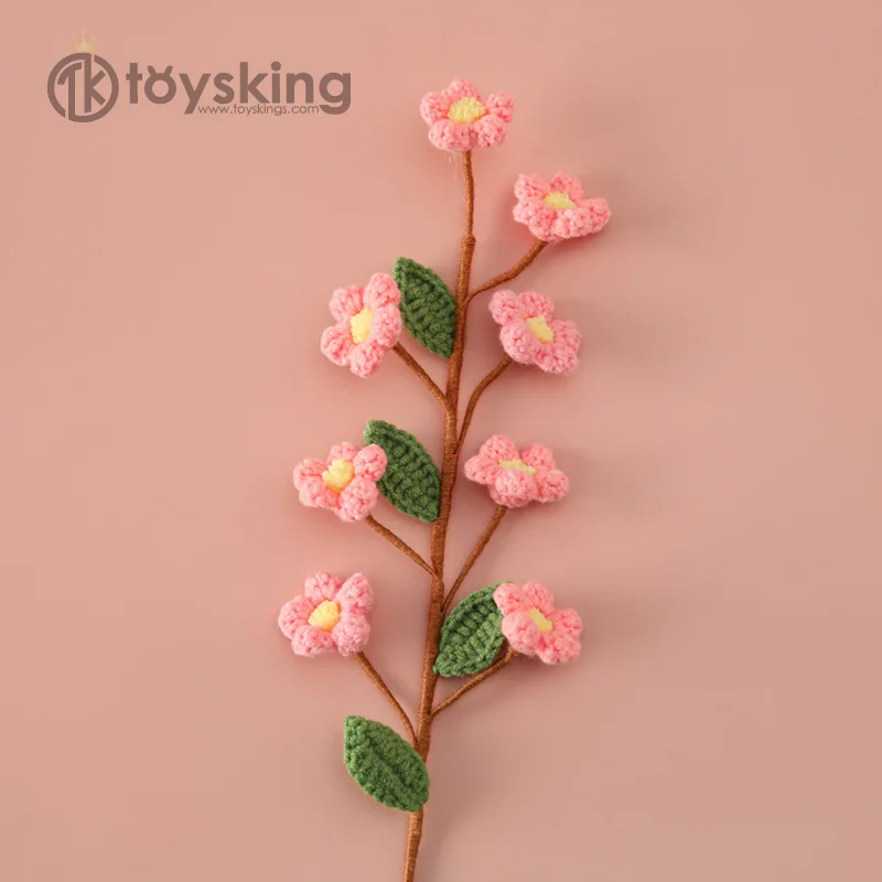 Peaches and plums all over the world crochet yarn multi-head peach blossom branches