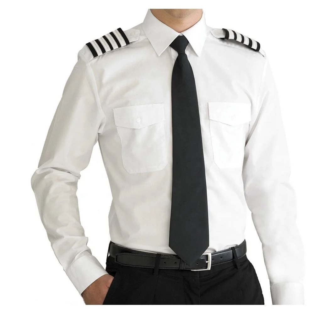 
Custom made airline white shirt pilot uniform for man 