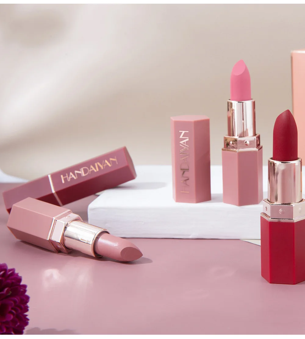 
dropshipping own brand Cheap 6 hour high quality lipstick no logo low moq no label makeup matte lipstick 